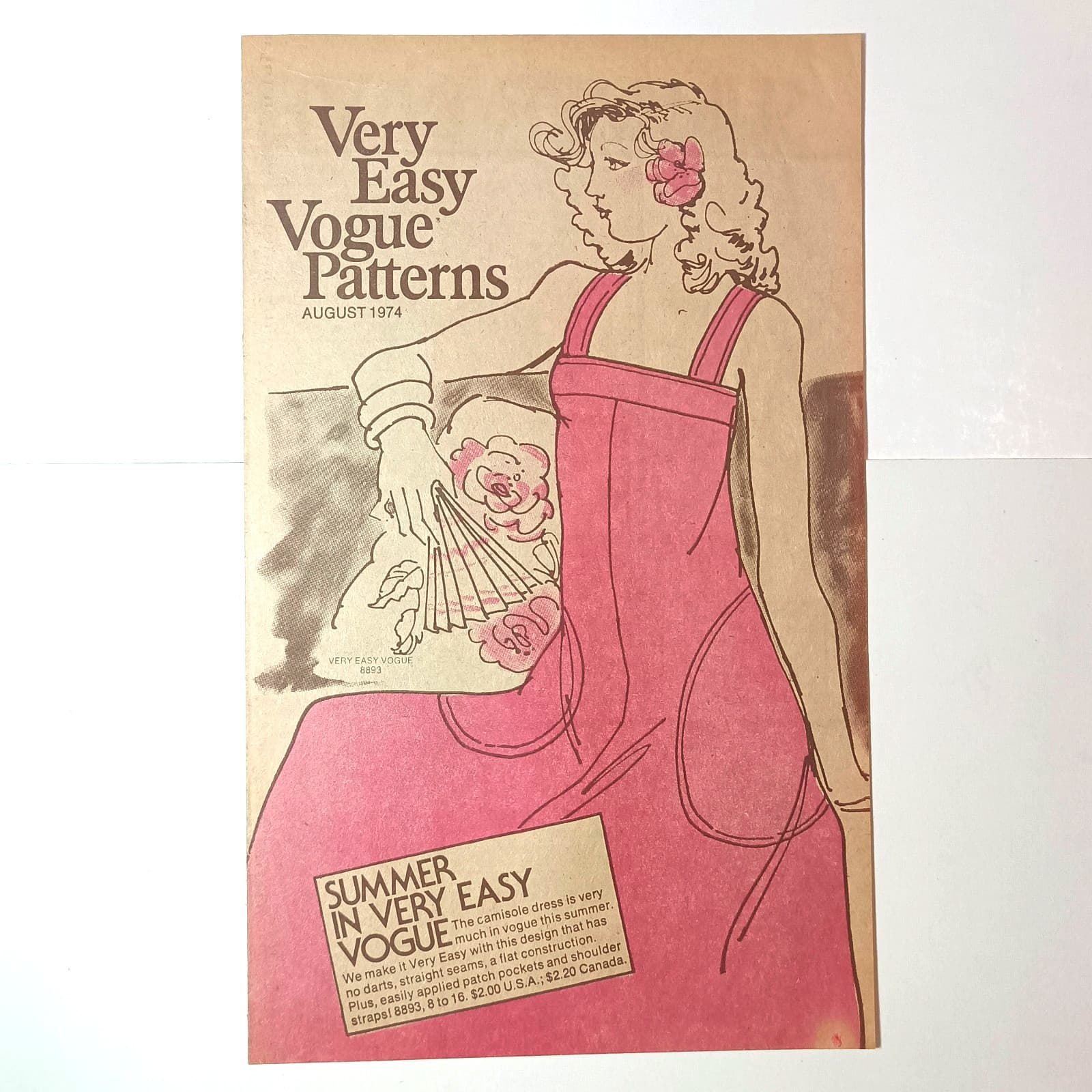 Vogue Very Easy Patterns August 1974 newsletter 1970s fashion