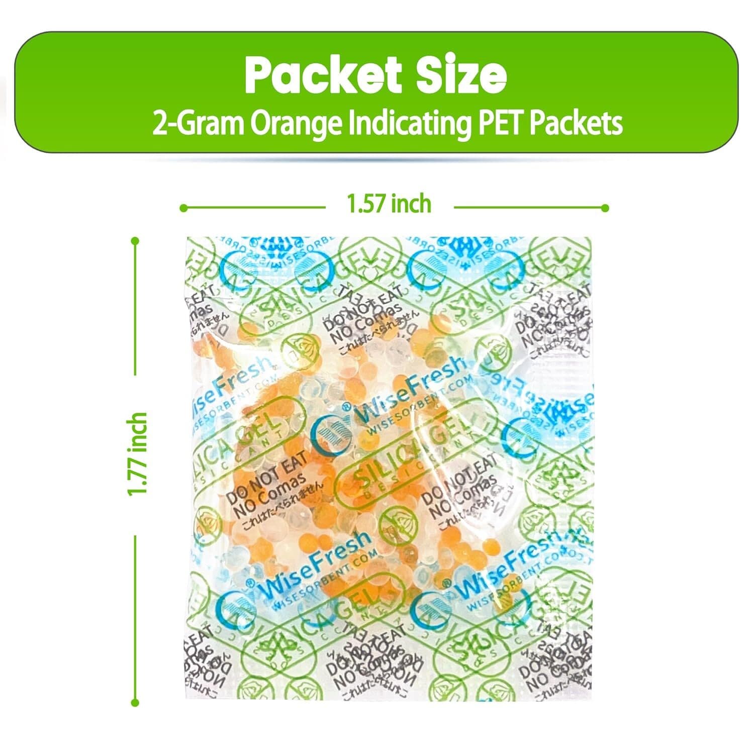 2 Gram Food Safe Desiccant Pack, Indicating Silica Gel Packet, Moisture Absorber 4