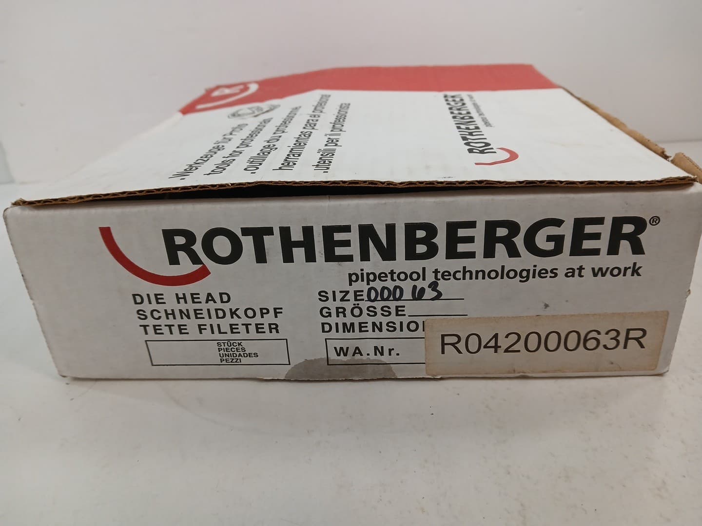 Rothenberger 00063 Manual Die Head, Thread Type Npt 6
