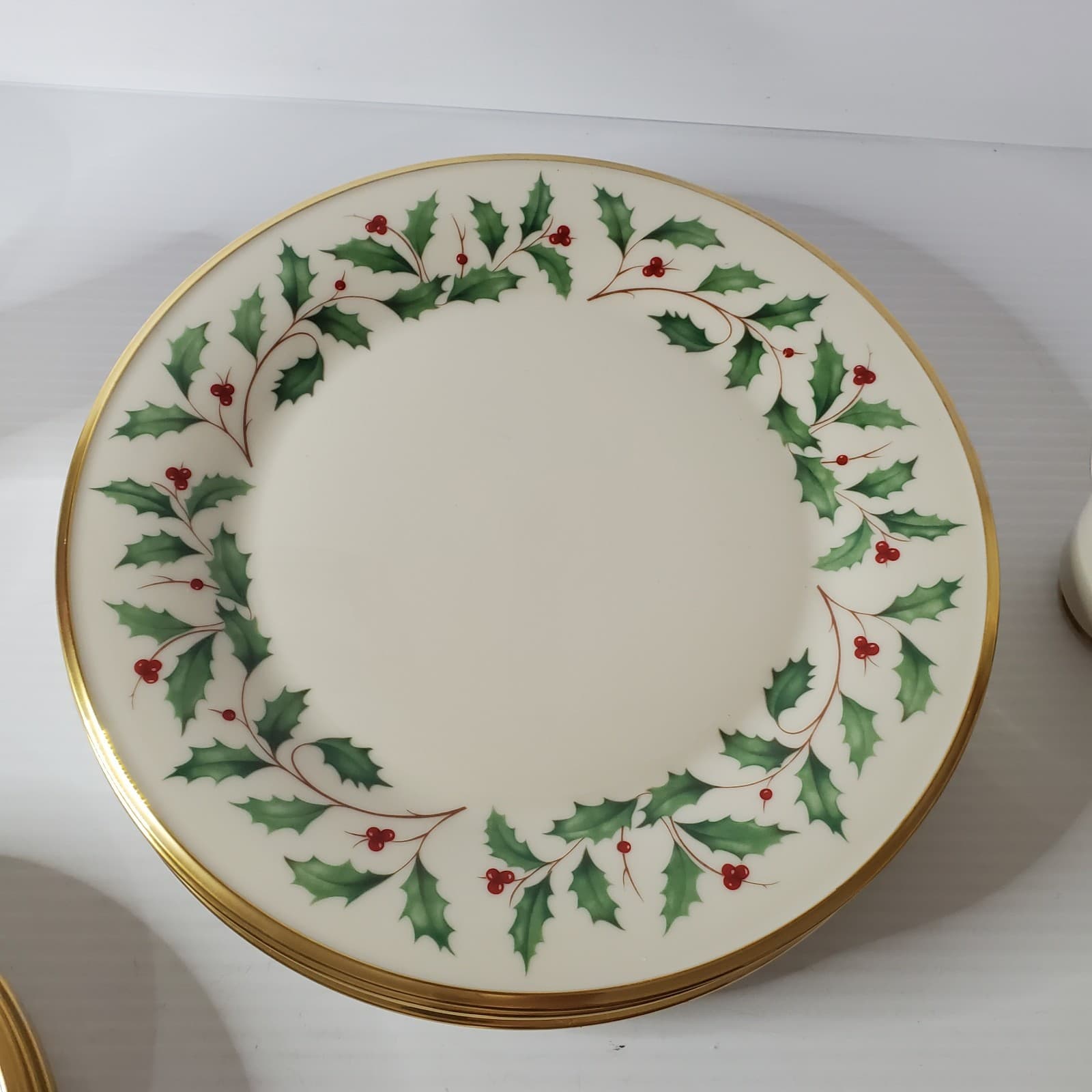 Lenox China Holiday Set Service For Four 20pc Holly Wreath Dimension Collection  4