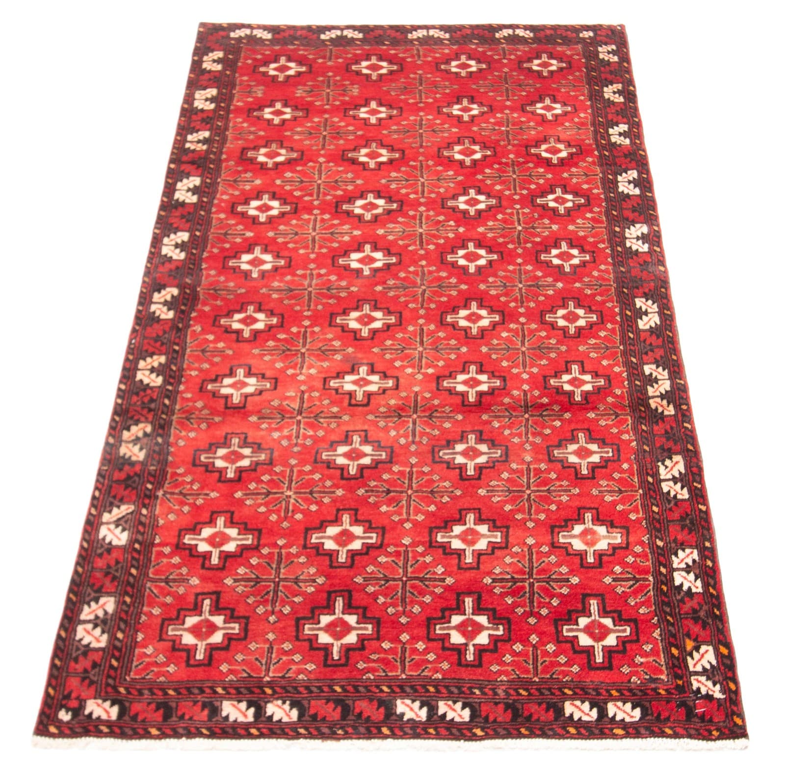 Vintage Hand-knotted Runner Rug 3'10" x 8'2" Traditional Oriental Wool Carpet 3