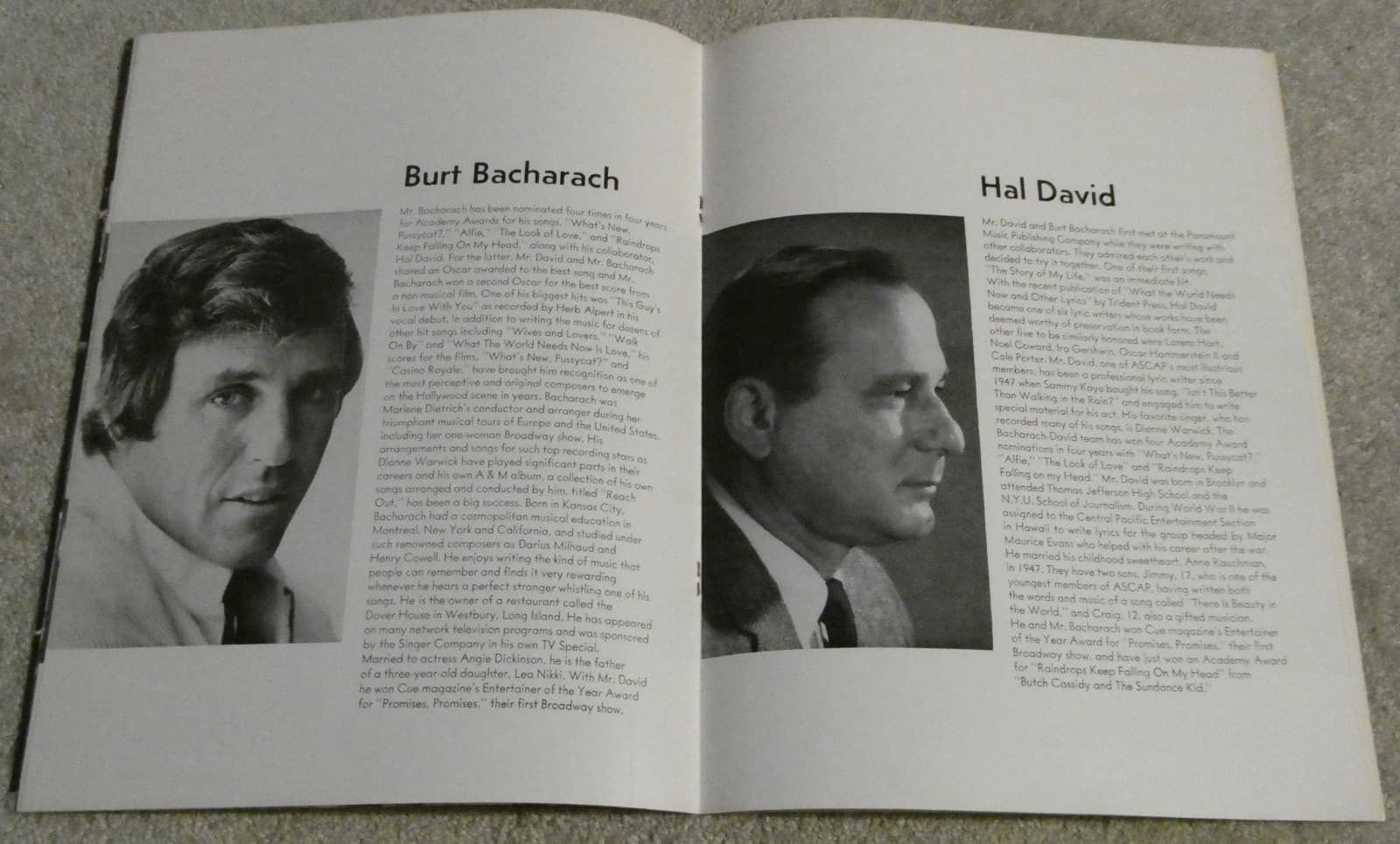 Promises Promises Musical Souvenir Program 1968 Melissa Hart Bacharach Hal David 4