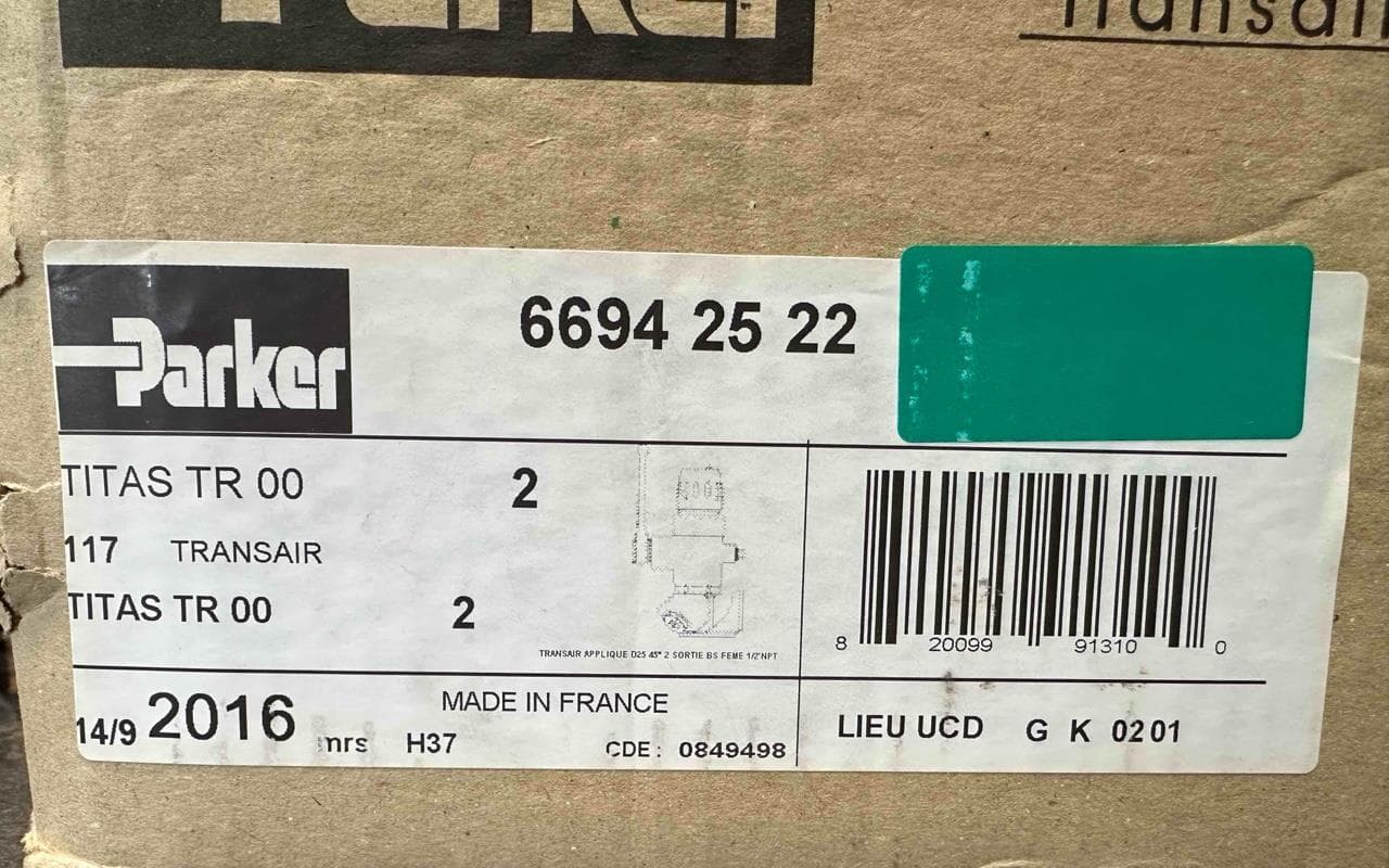 Parker 6694 25 22 Legris Transair 1" Brass 2-Port Ball Valve With Wall Bracket 3