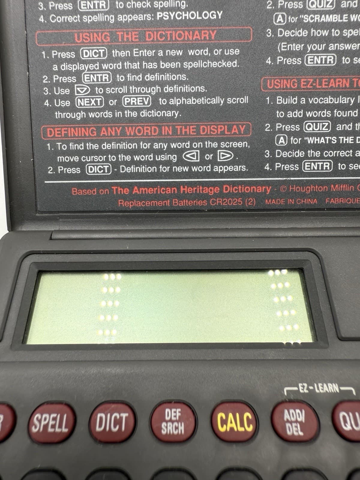 Seiko Instruments American Heritage Dictionary Personal Edition WP-5401 3