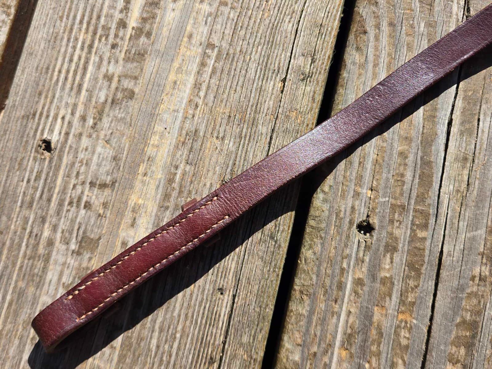 Devoucoux Brown Leather SINGLE Cheekpiece -Bridle Replacement Part - 12" Long 3