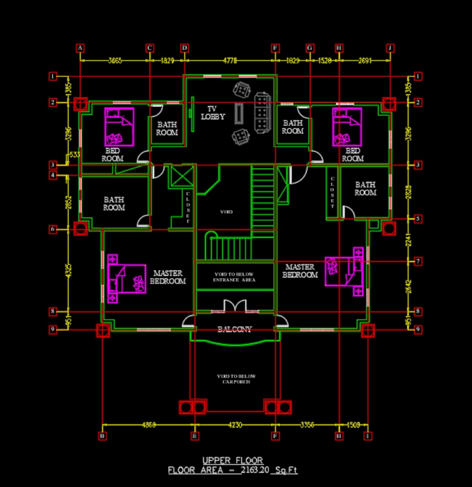 Custom modern TWO-STORY house plan 4 bedroom & 5 Bathroom with CAD file 4