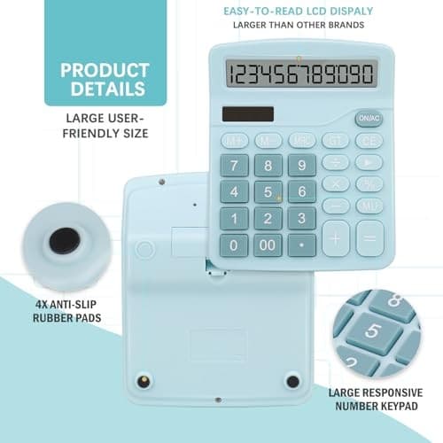 Office Desk Calculator,Cute Caculator with Dual Power Source,Basic Calculators  4