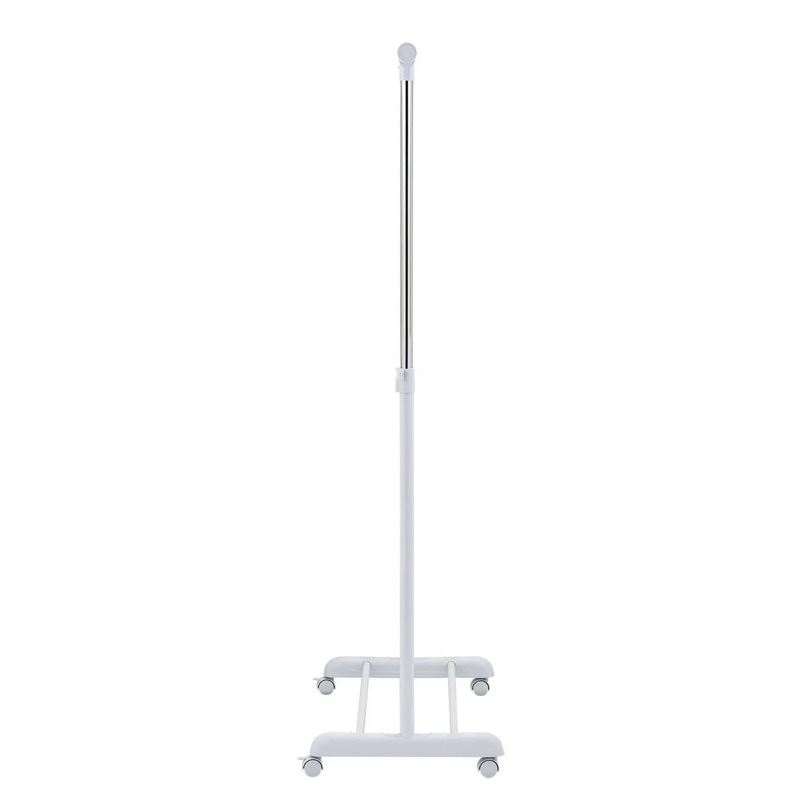 Mainstays Adjustable Rolling Garment Rack Metal Chrome, White, 84-121Wx44Dx123.5 6