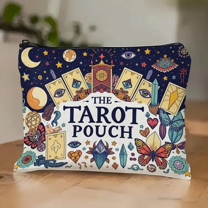 Cute Zippered Tarot Pouch for Your Tarot Decks or Cosmetics, 9 by 6.5 inches 4
