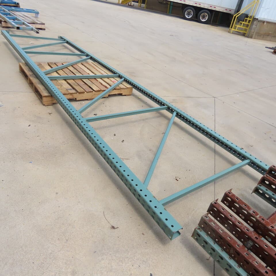48" x 16' x 3"x3" Teardrop Pallet Racking Upright Leg Welded GREEN 4