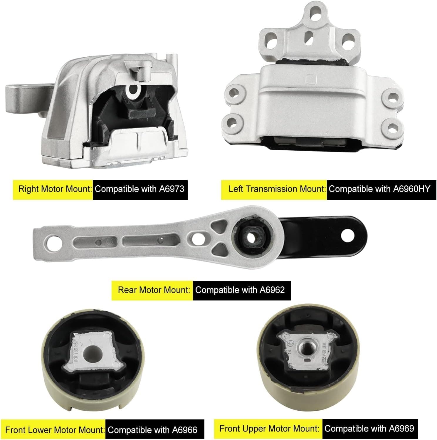 5Pcs Engine Motor & Transmission Mount Kit Replacement for 2006-2014 VW  3