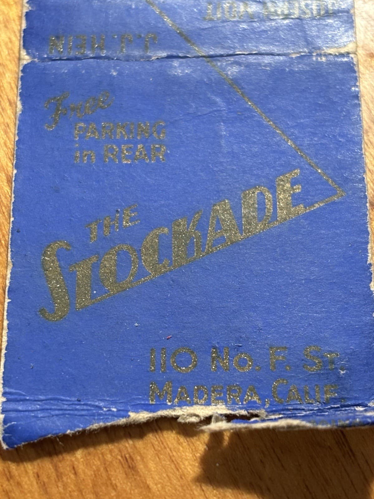 Madera California The Stockade Lounge Vintage Matchbook Cover 3