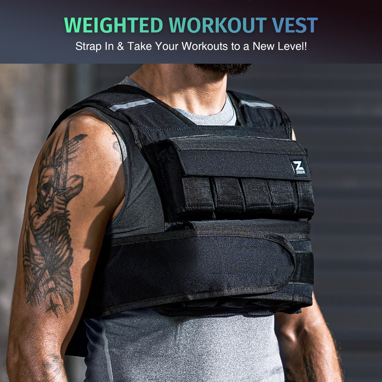 ZELUS 20LB Weight Vest Adjustable Weighted Vest for Running Home Gym Workout 2