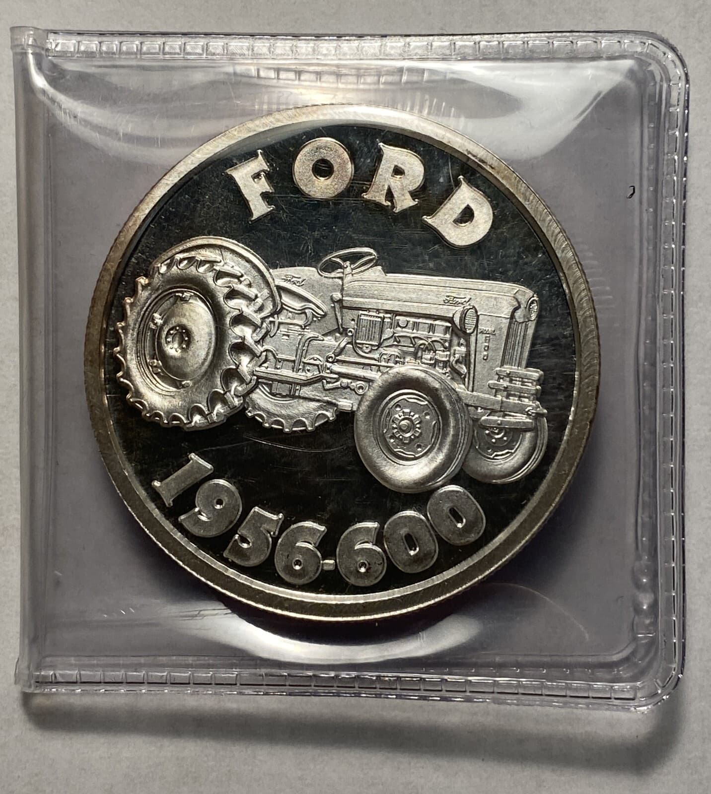 Ford Silver Round Coin 1956 Model 600 Tractor 1 Troy Oz .999 Silver 3