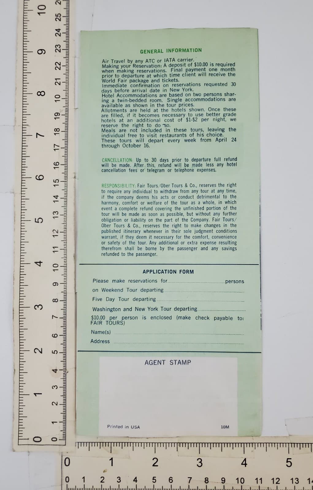 1964 New York Worlds Fair Tours Washington DC Air Fare Vintage Travel Brochure 4