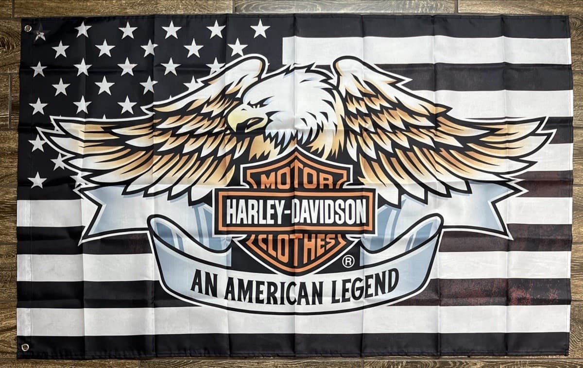 Harley Davidson 3'X5' Flag Banner Motor Clothes An American Legend NWOT