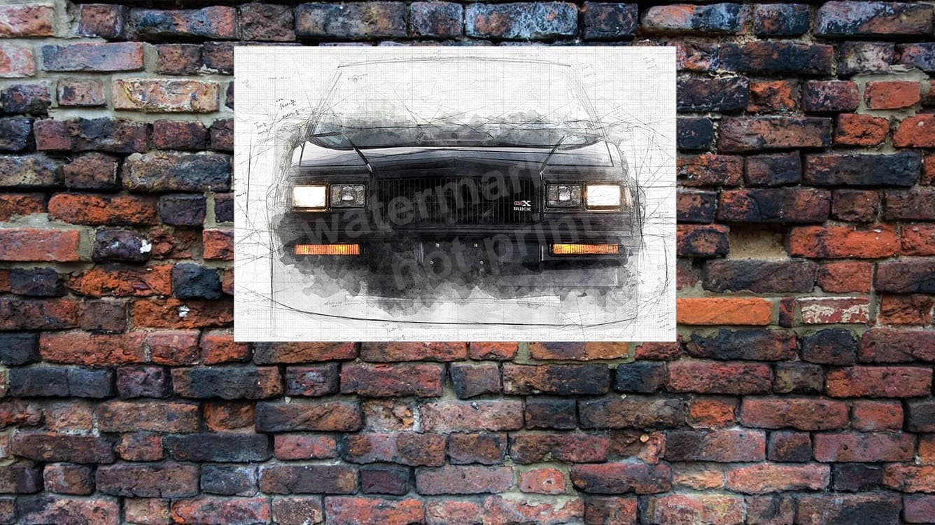 Buick GNX  Art Print poster Wall Garage Art 30"w x 20"h Buick Grand National