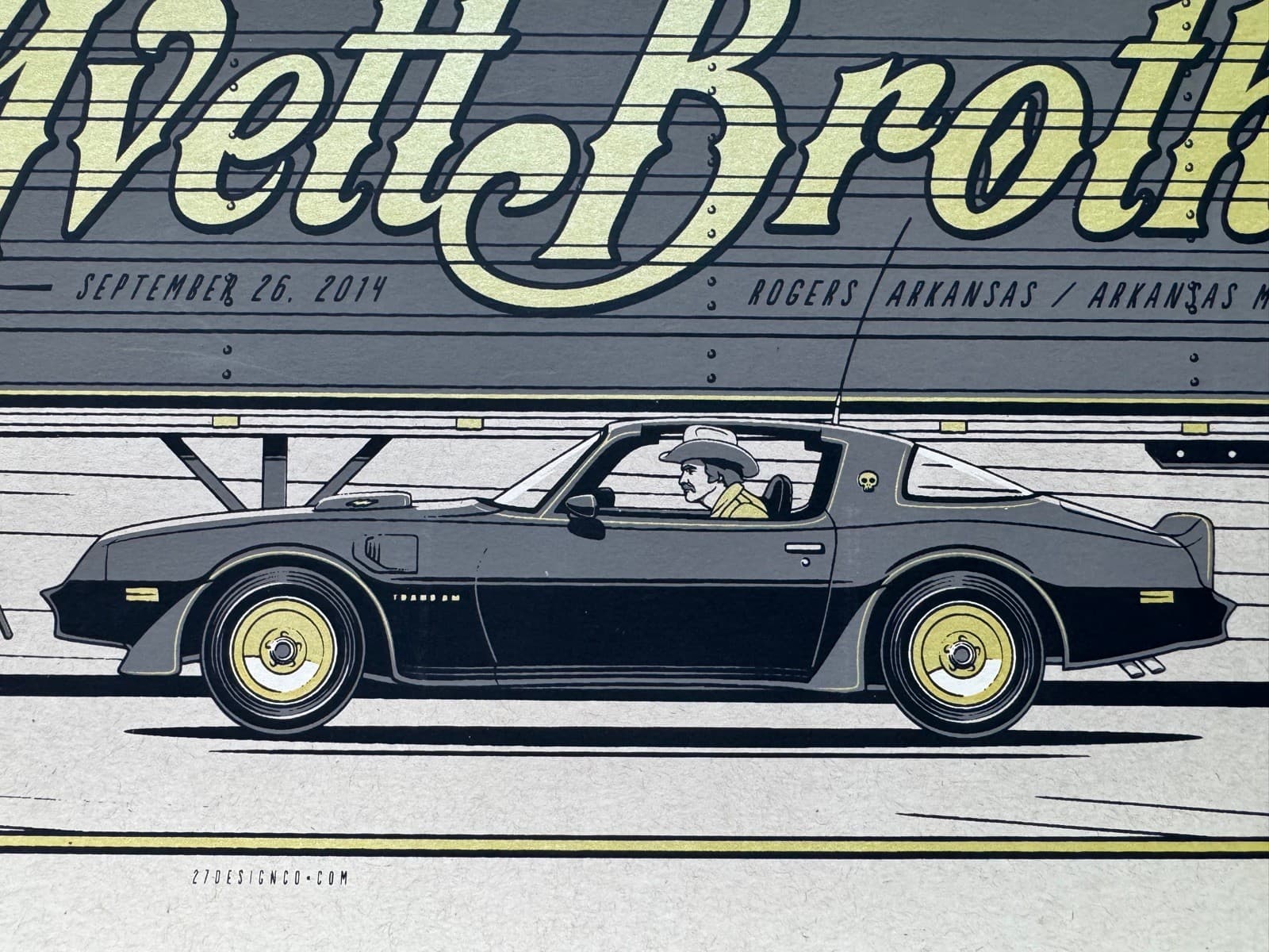 The Avett Brothers Poster 9/26/2014 Rogers Arkansas  (Smokey & the Bandit) Minty 2