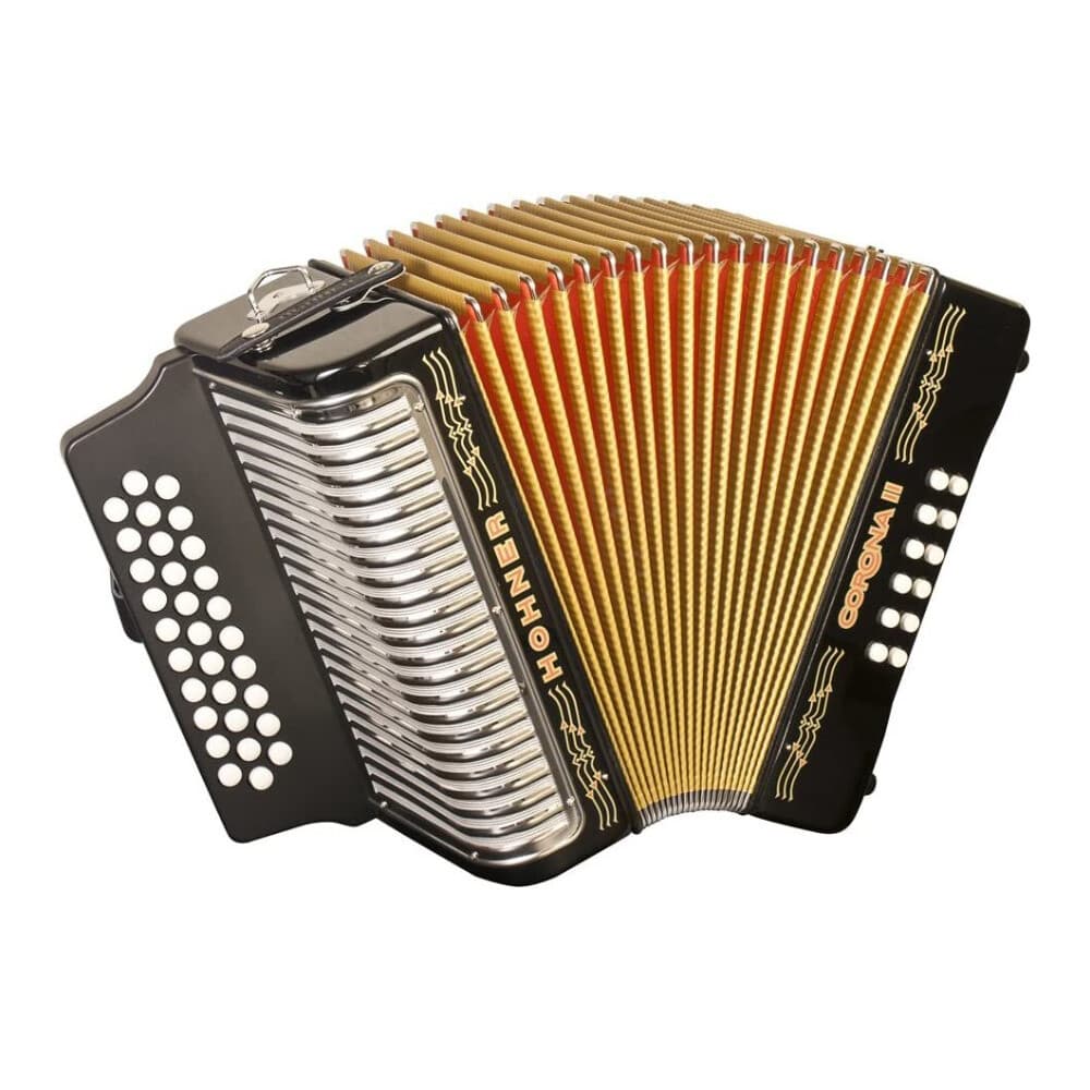 Hohner 3500FB Corona II Diatonic Accordion (FBEb Keys, Jet Black)