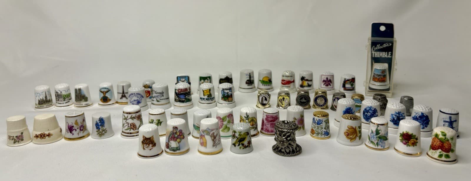 Thimbles Collectibles Lot Of 56! Porcelain, Pewter, Floral, Birds and More!