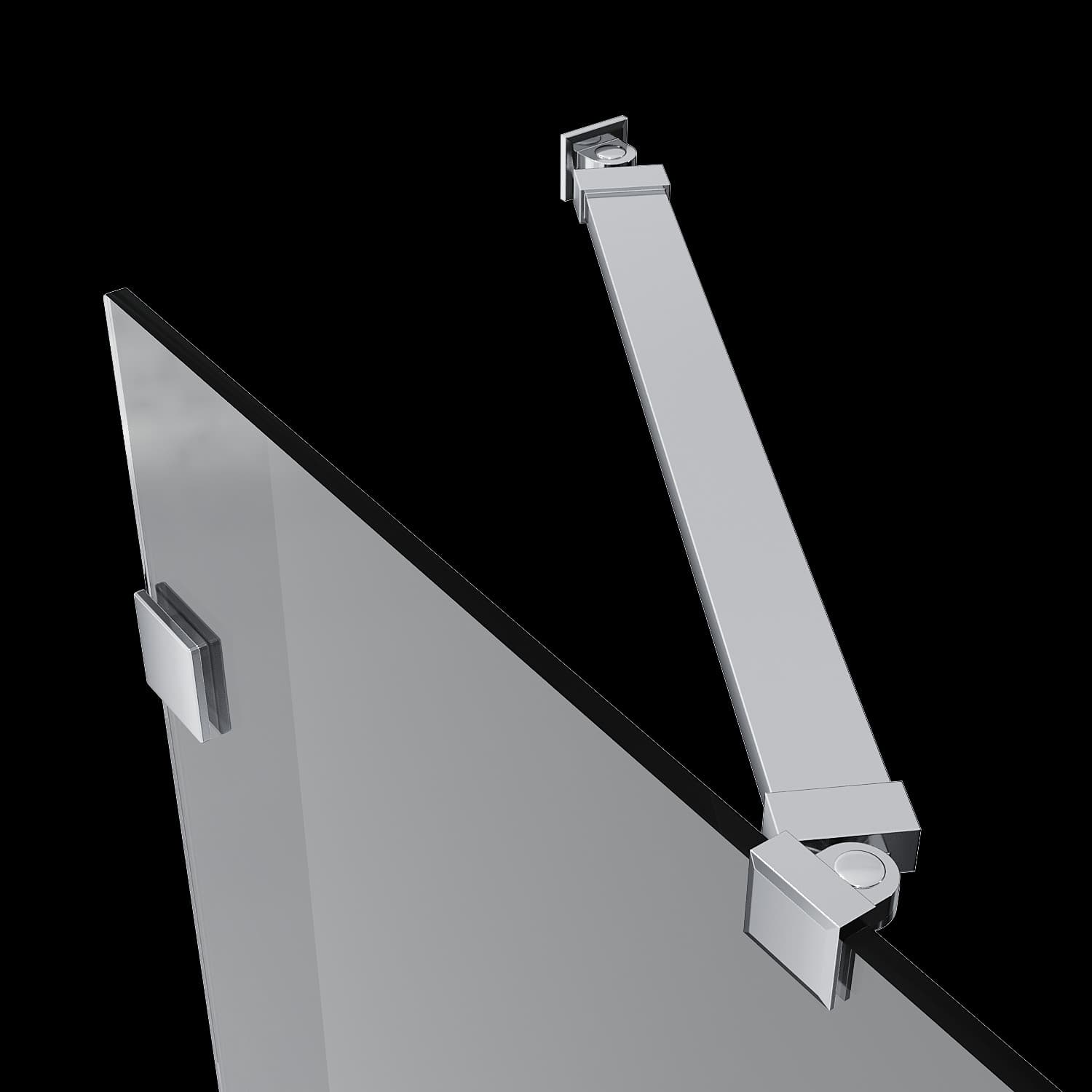 SUNNY 48" W x 58" H Shower Tub Door Bathtub Door Frameless Hinged Pivot Glass 6