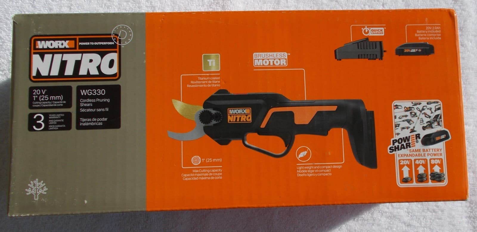 Worx 20V Worx NITRO Pruning Shear/Lopper WG330 - (Battery & Charger Included)