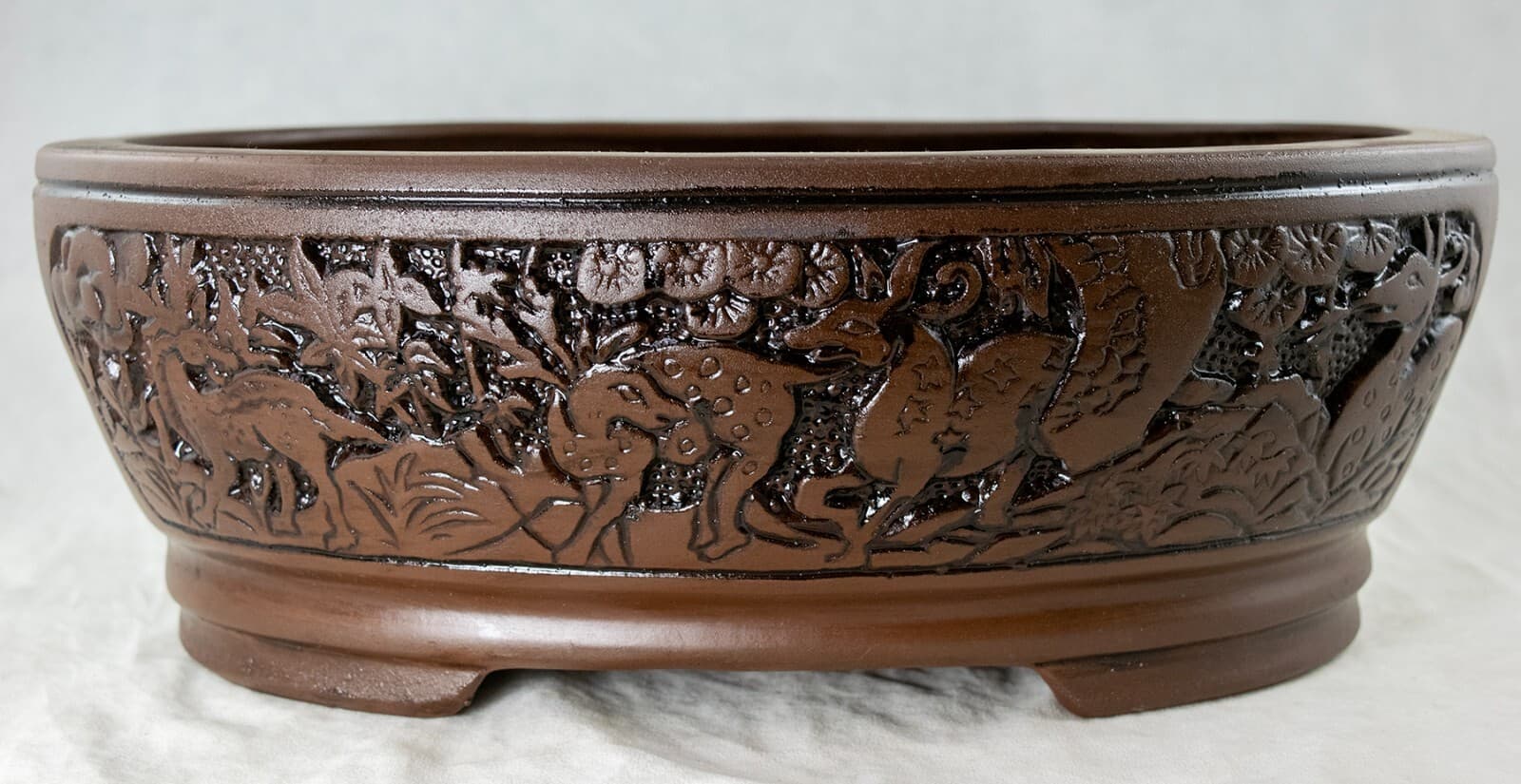 Vintage Yixing Zisha Bonsai Pot, Cactus & Succulent Planter + Mesh - 12.5"/15"