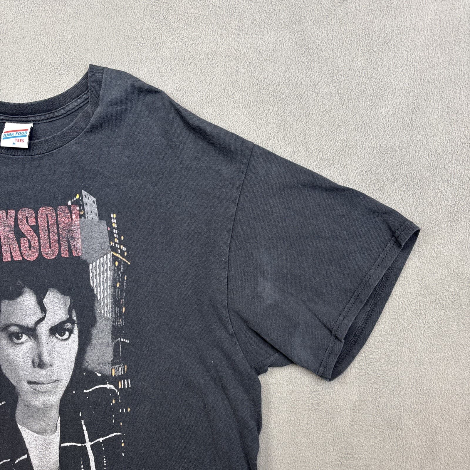 Junk Food Michael Jackson Bad Tour '88 Short Sleeve Top Gray Shirt Size M 5