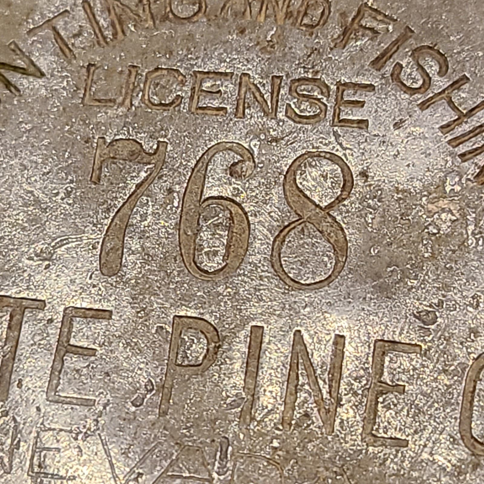 RARE 1911 White Pine County Nevada hunting fishing license $1.00 tag Token (1) 4