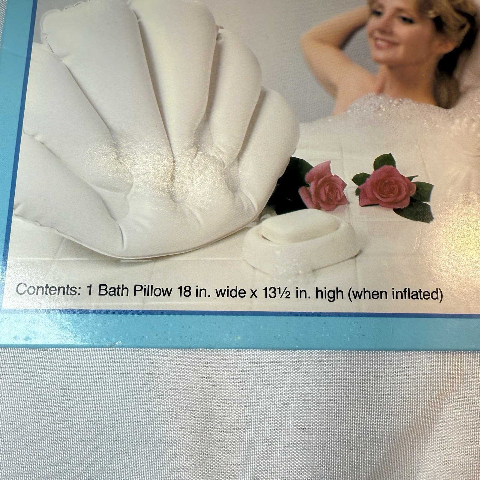 Vintage 1980s Inflatable Bath Tub Pillow AquaMist White Made in USA Model 41 NOS 5