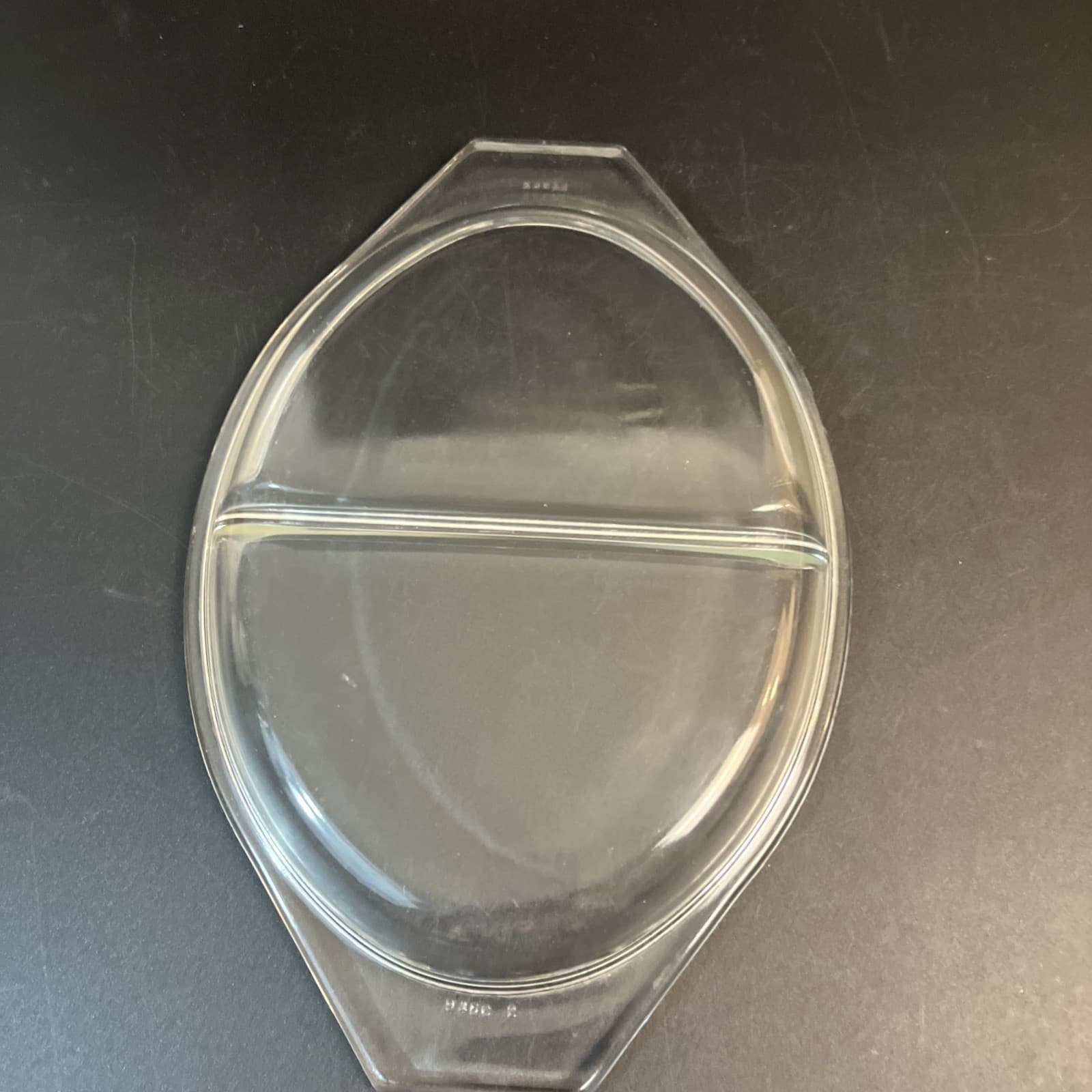 Vtg Pyrex Divided Lid For Casserole 945C LID ONLY Clear Glass Replacement