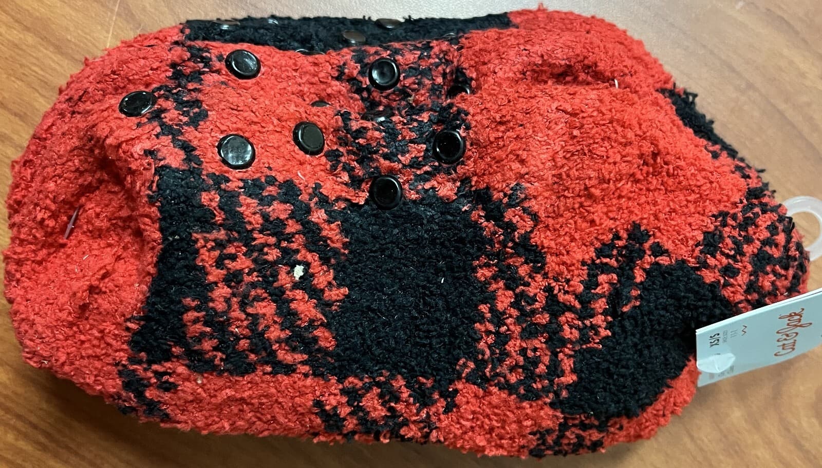 Cat & Jack Super Soft Ankle Socks Gripper Bottoms 2 Pair Red Black XS/S 11-1 New 3