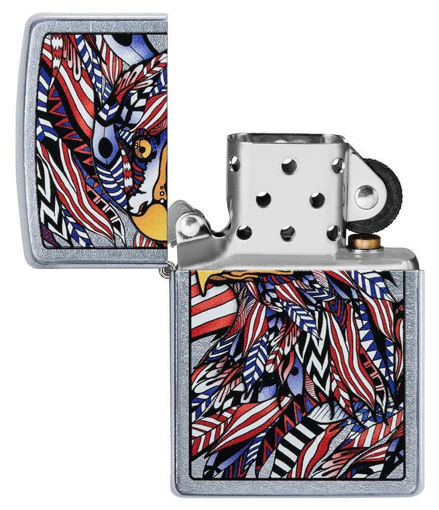 Zippo Windproof American Bald Eagle Lighter, Flag Design, 49251, New In Box 2