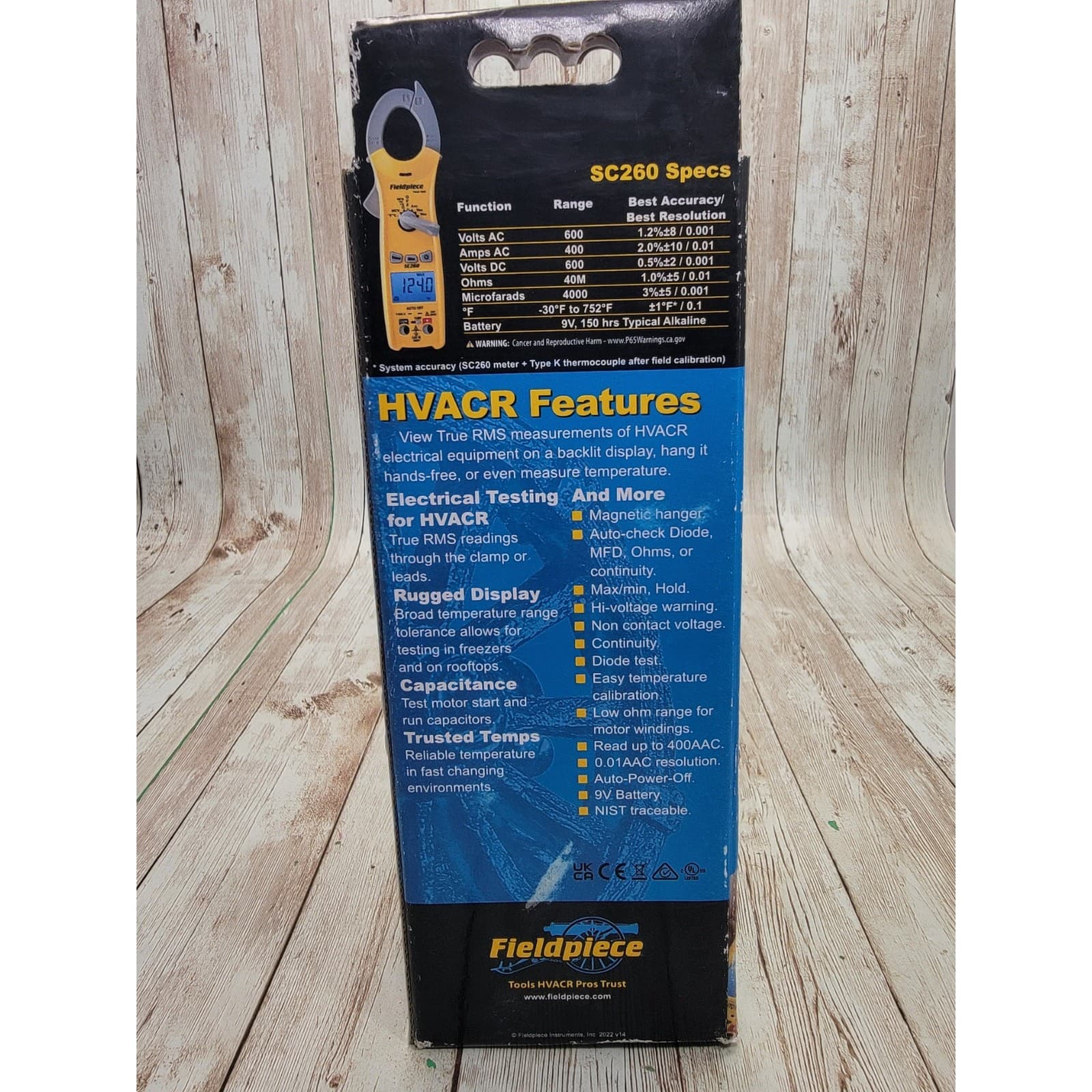 Fieldpiece SC260 Compact Clamp Meter True RMS HVAC Multimeter w/ Magnet in Back 3