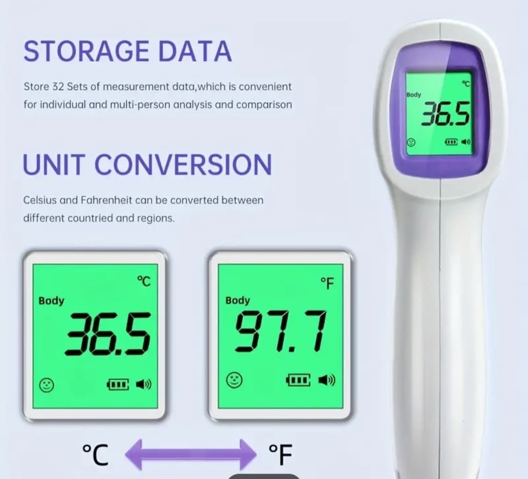 NON-CONTACT CE Medical Grade Infrared Forehead Thermometer LCD Laser USA SHIP🌡 5