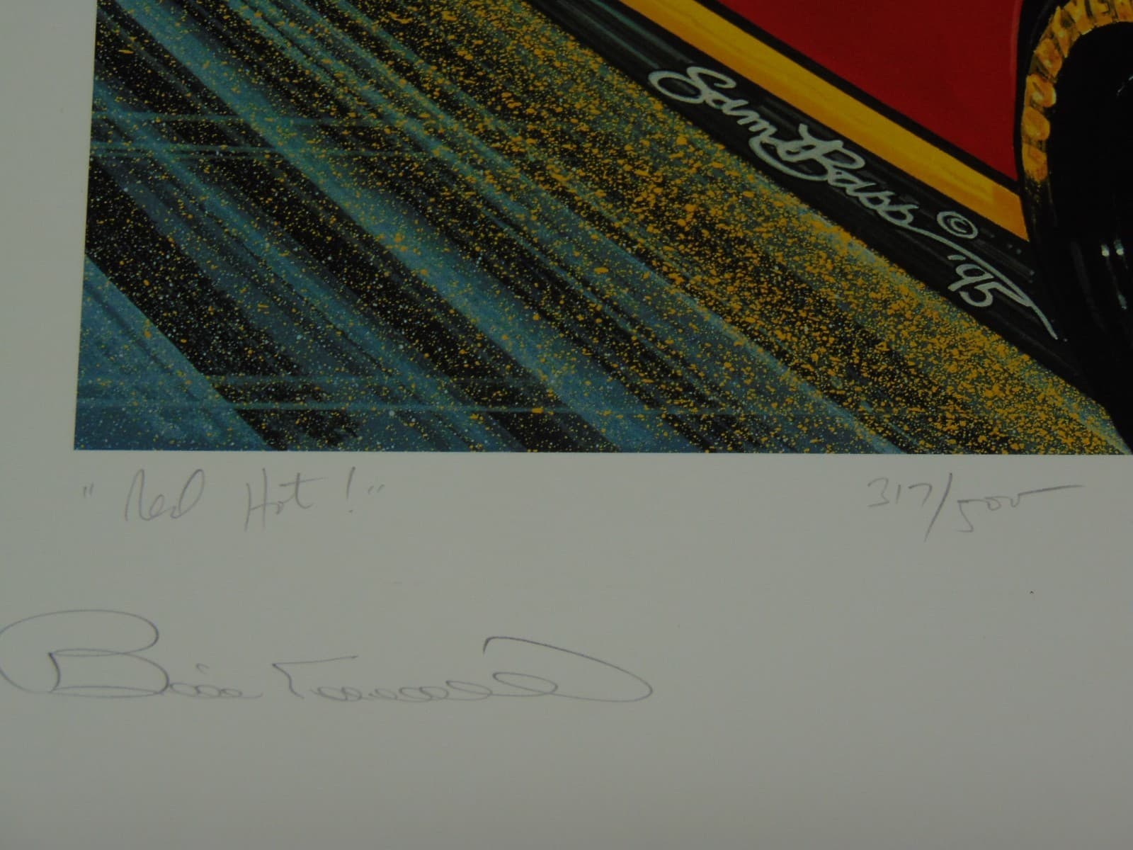 1995 BILL ELLIOTT SAM BASS SIGNED AUTOGRAPHED NASCAR POSTER PRINT COA MCDONALDS 4