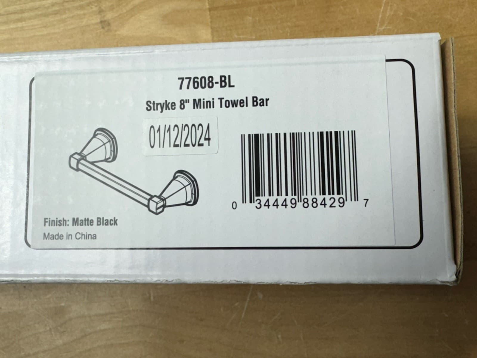 DELTA  8" Stryke Mini Towel Bar 77608 BL Finish: Matte Black 2