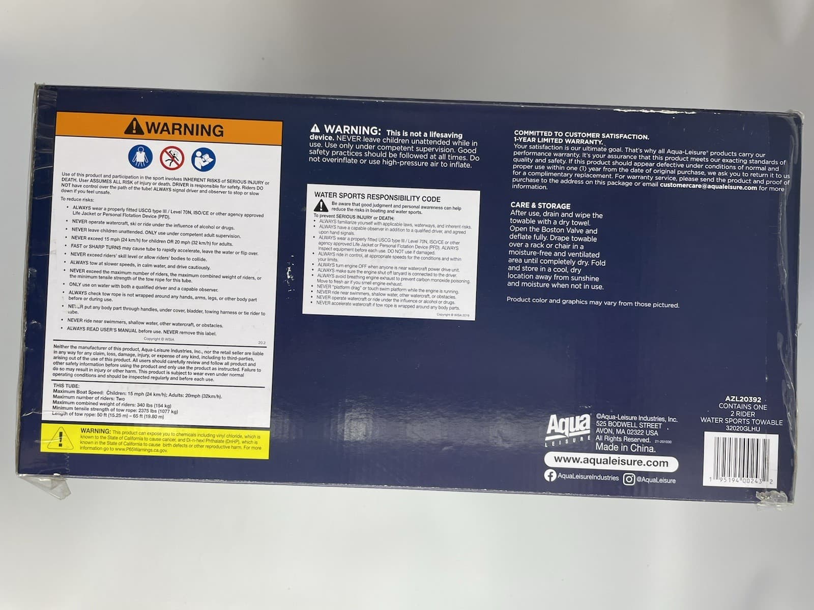 AquaPro AZL20392 Heavy Duty 2 Rider Water Sports Towable - 68 in X 60 in 3