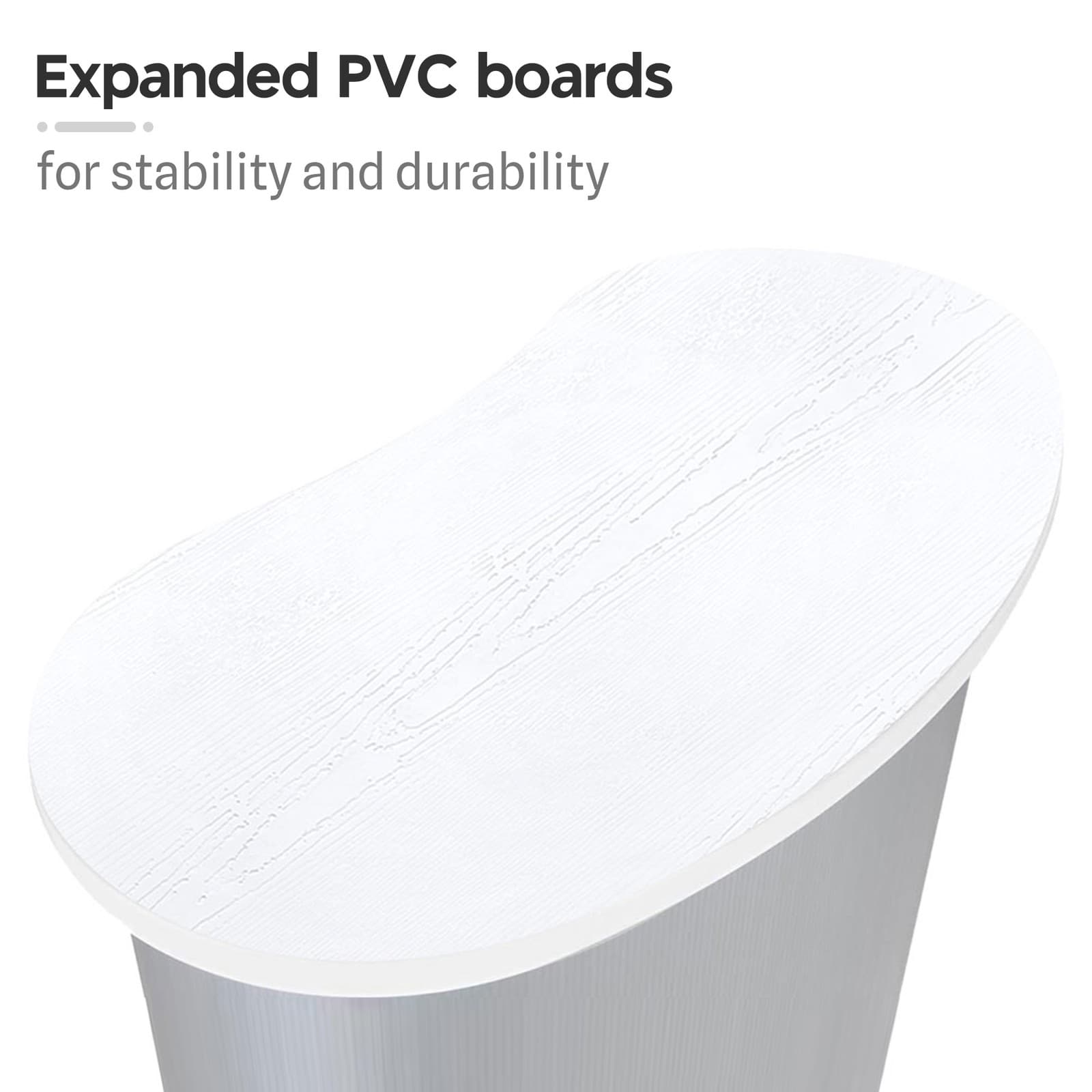 Podium Table Counter Stand Trade Show Display White Top Impact Stand Oval w/Case 5