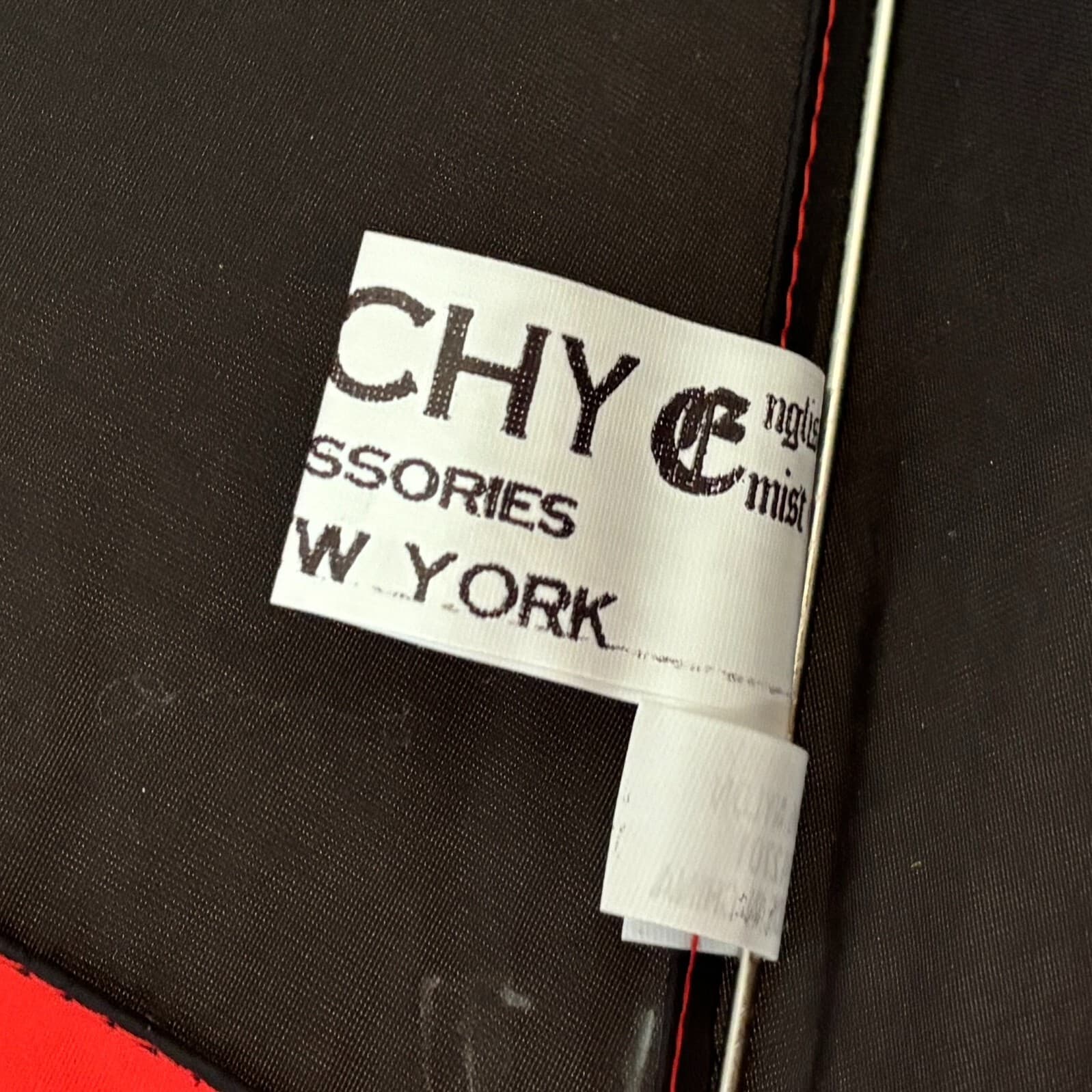 English Mist GIVENCHY Folding Travel Umbrella – Black w/ Red Trim – Brand New! 6