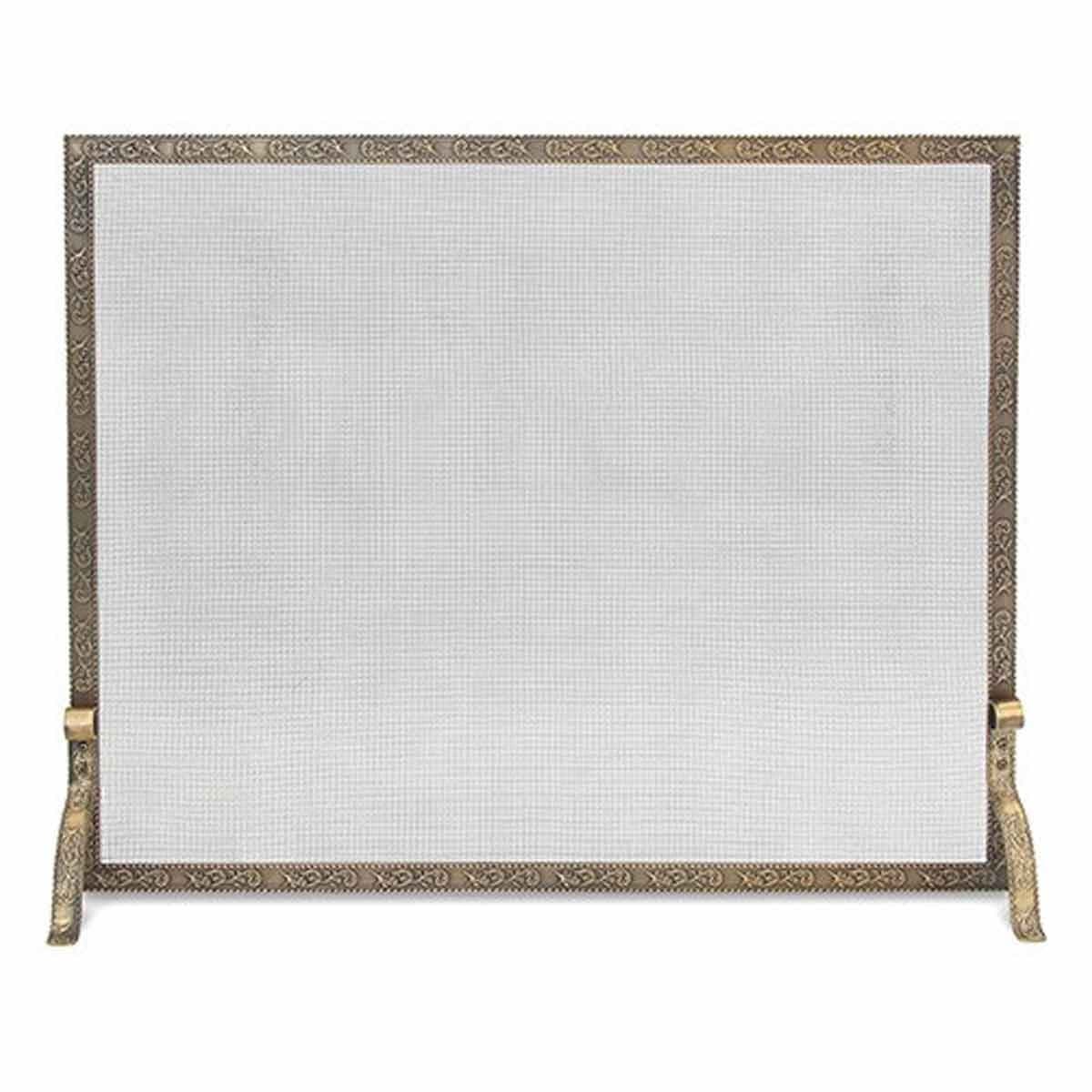 Pilgrim 39" x 31" Antique Brass Bay Branch Embossed Fireplace Screen 2