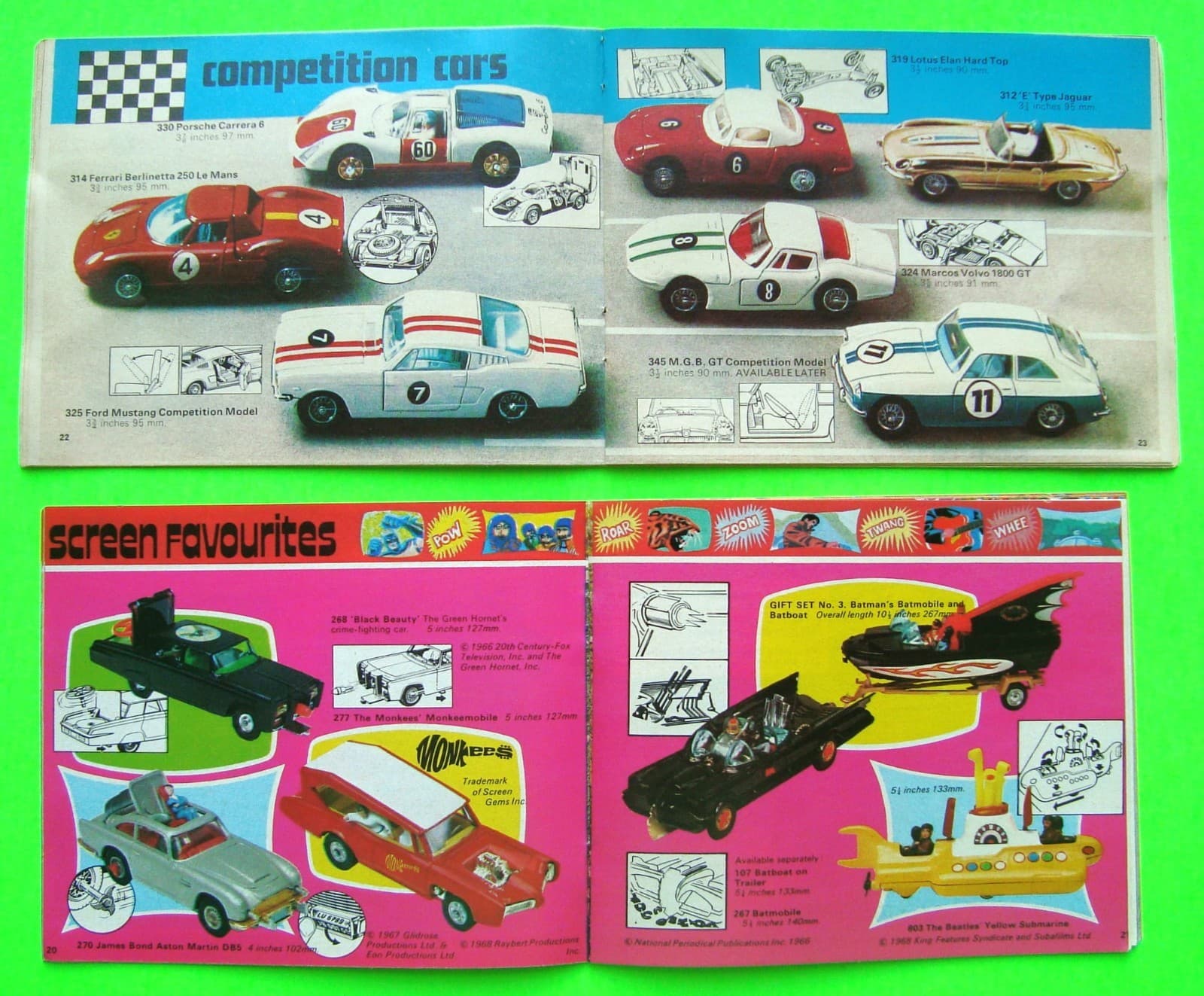 5 Diff 1966 to 1976 CORGI DIECAST TOY / MODEL CAR COLOR BROCHURES 160-pgs XLNT 3