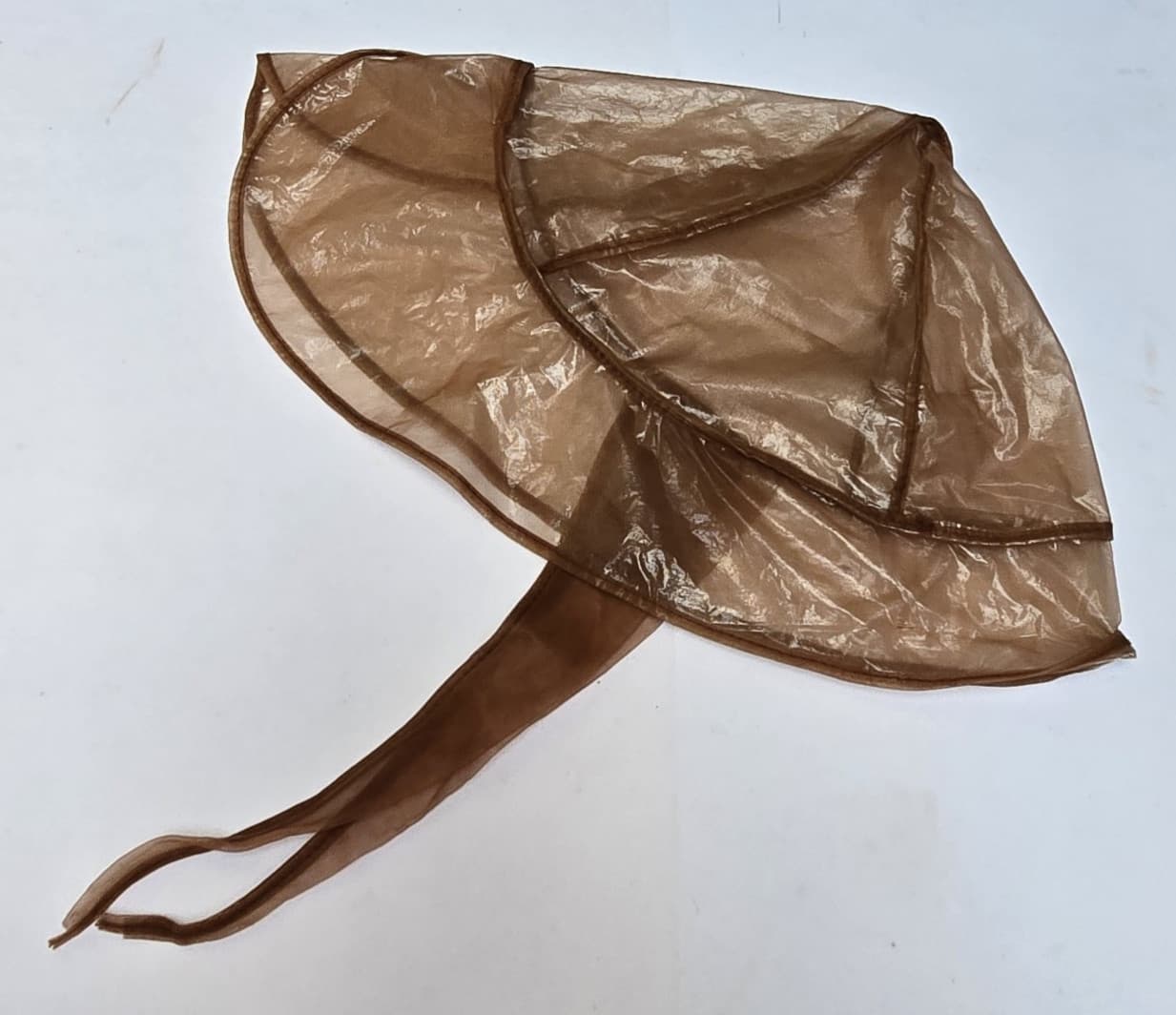 Vintage Deluxe Rain Bonnet Hat Vinyl/Plastic Head/Hair Protection Old Brown 2