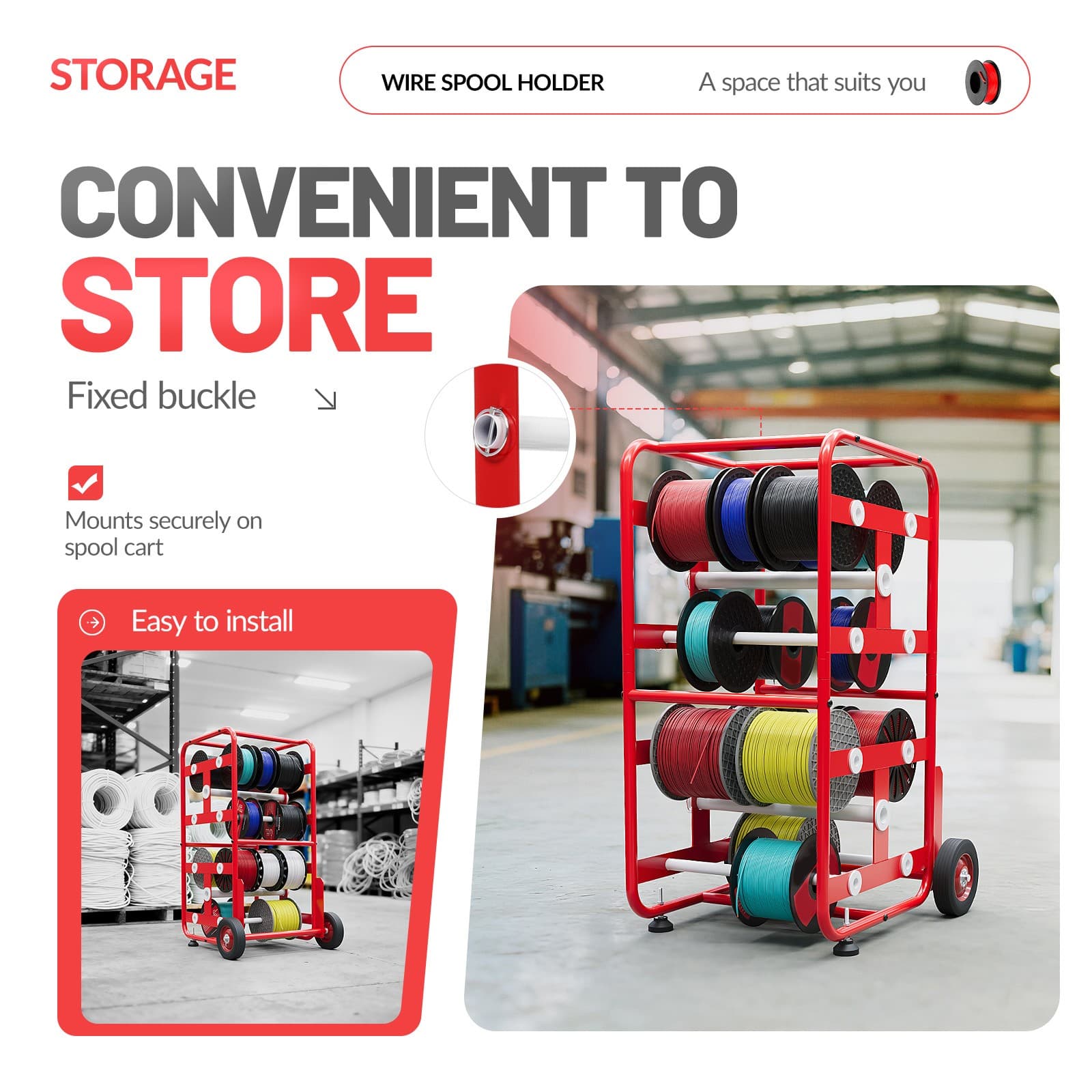 Transportable Multiple Axle Cable Caddy Wire Spool Cart For Workplace Efficiency 4