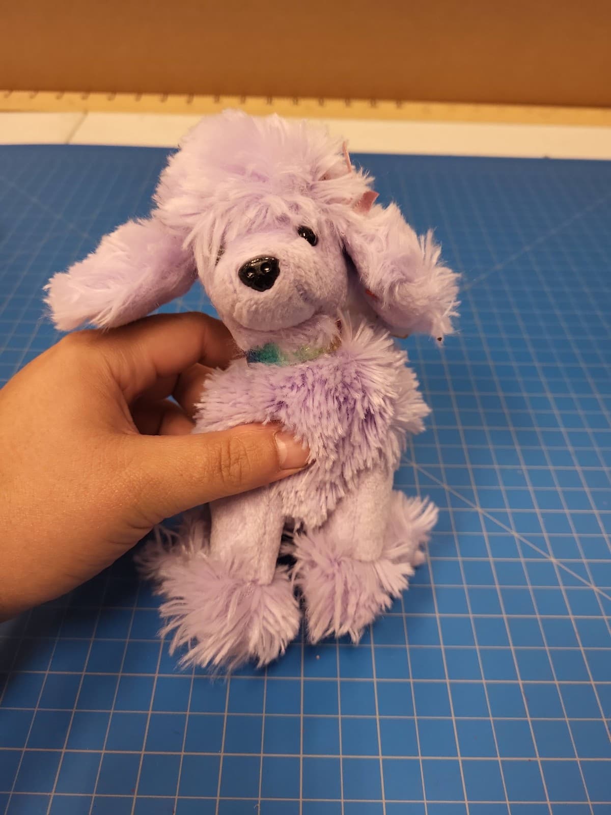 Ty Beanie Baby Demure Poodle Lavender Purple Plush Dog Stuffed Animal Toy