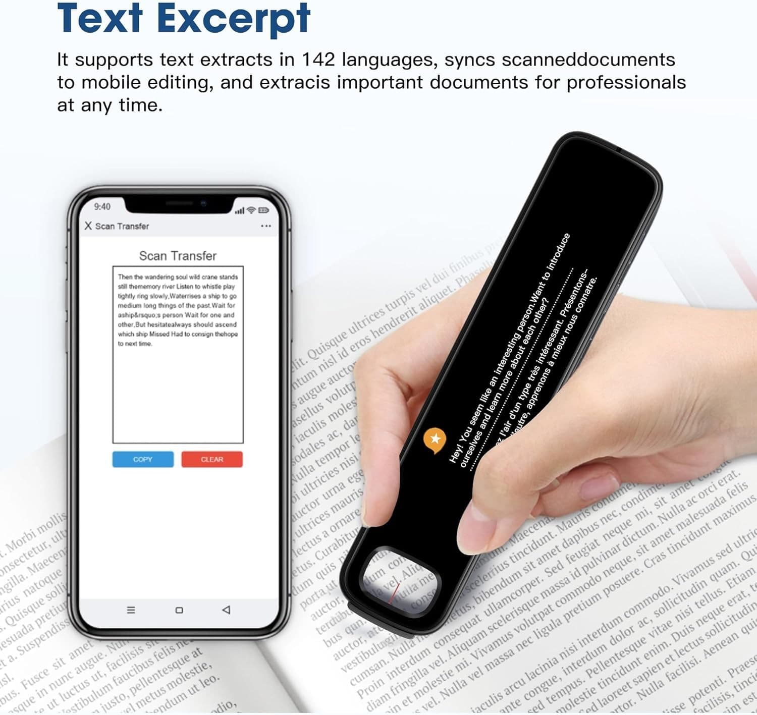 Translation Scanning Pen, 142 Language Translator Pen with 3.71 Inch Screen 4