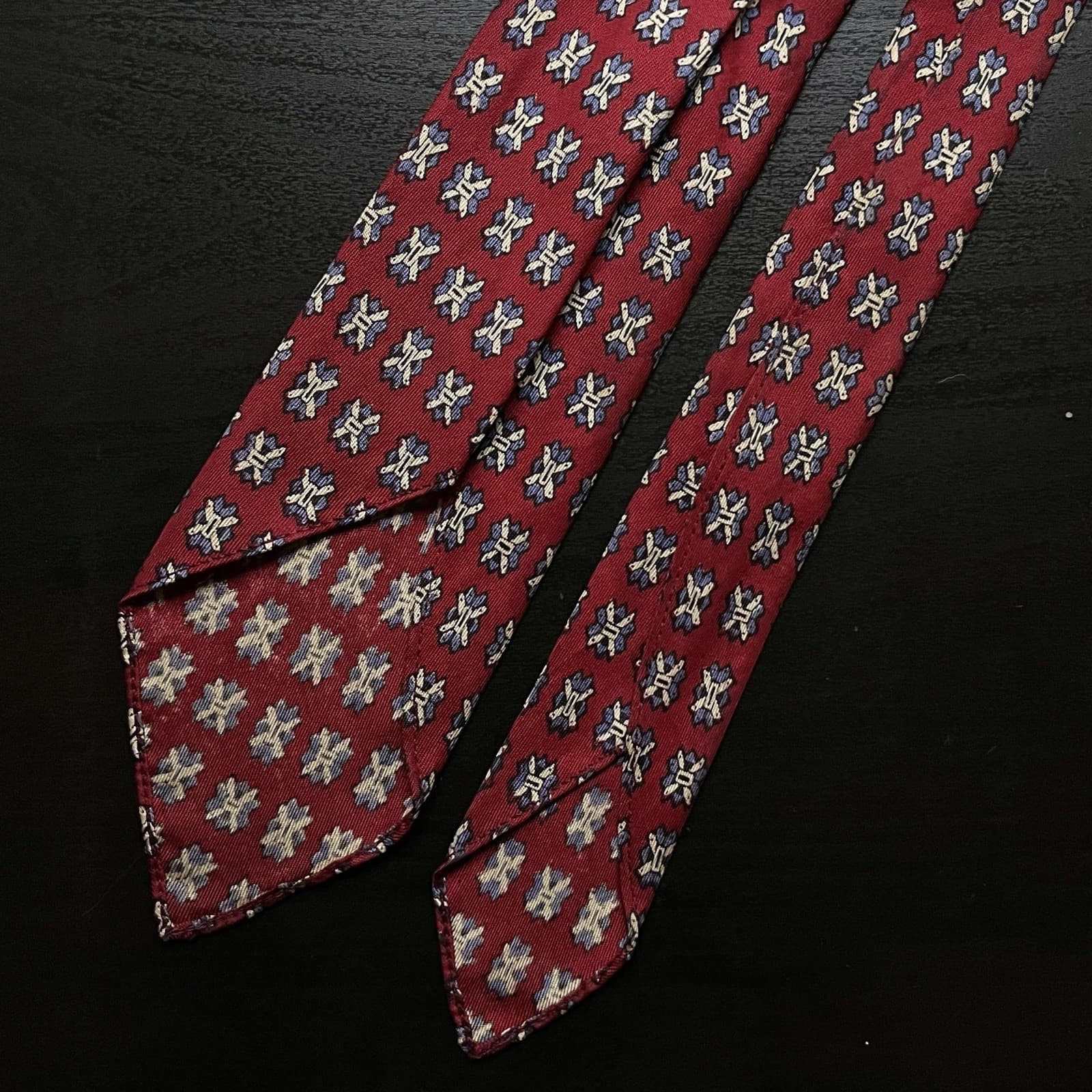 ‘Saltires’ Red Swing Tie EUC VTG 1930s 1940s 1950s Midcentury Art Deco Geometric 3