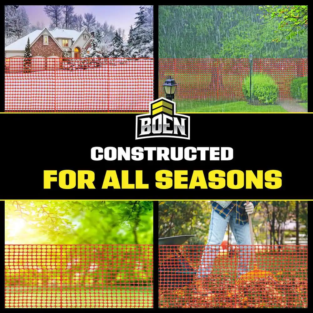 Snow Fence 4 ft. x 50 ft. Orange Construction Barrier Hi-Visibility UV Resistant 5