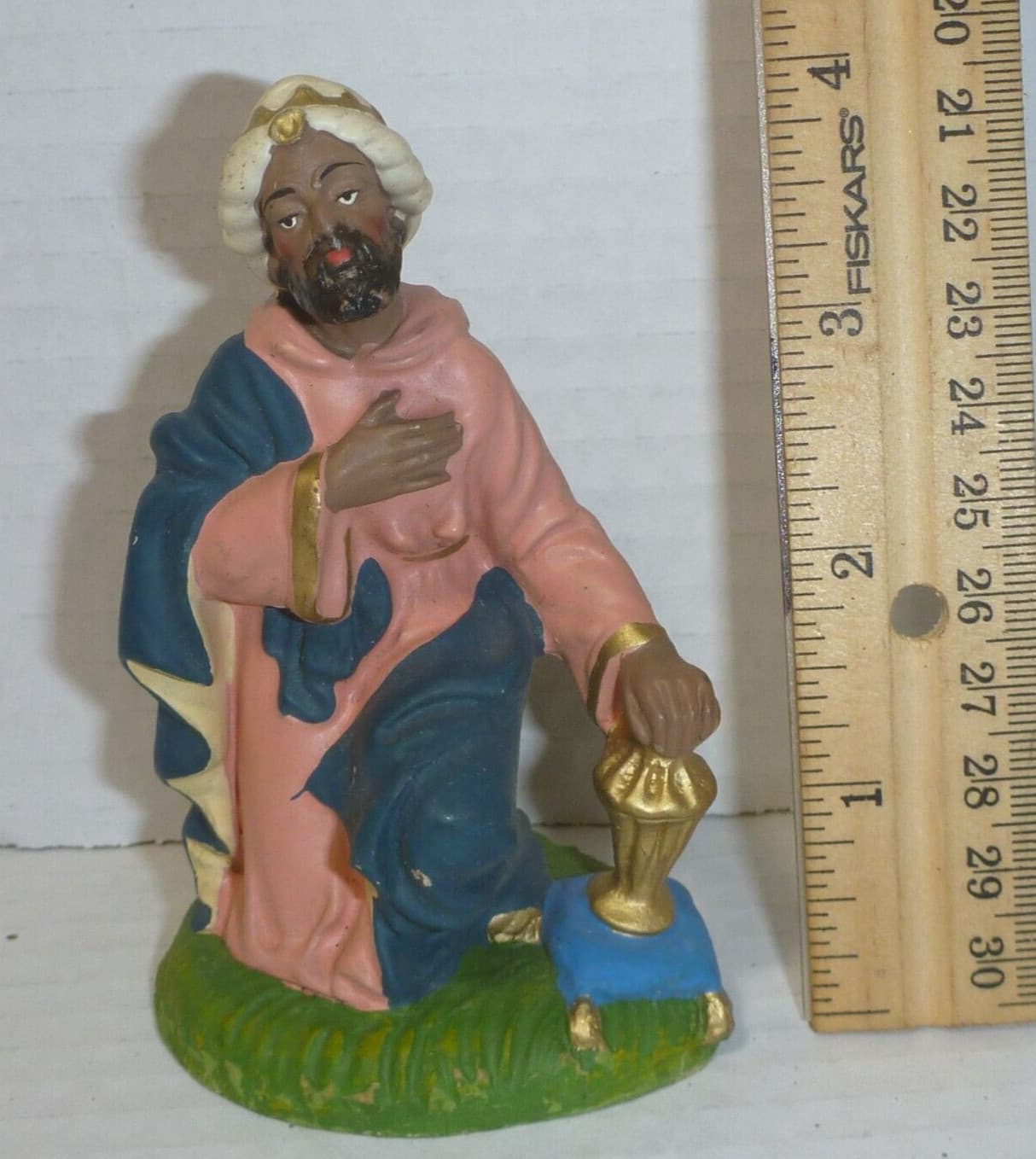 Vintage Italy Paper Mache Christmas Nativity Wise Men Man.