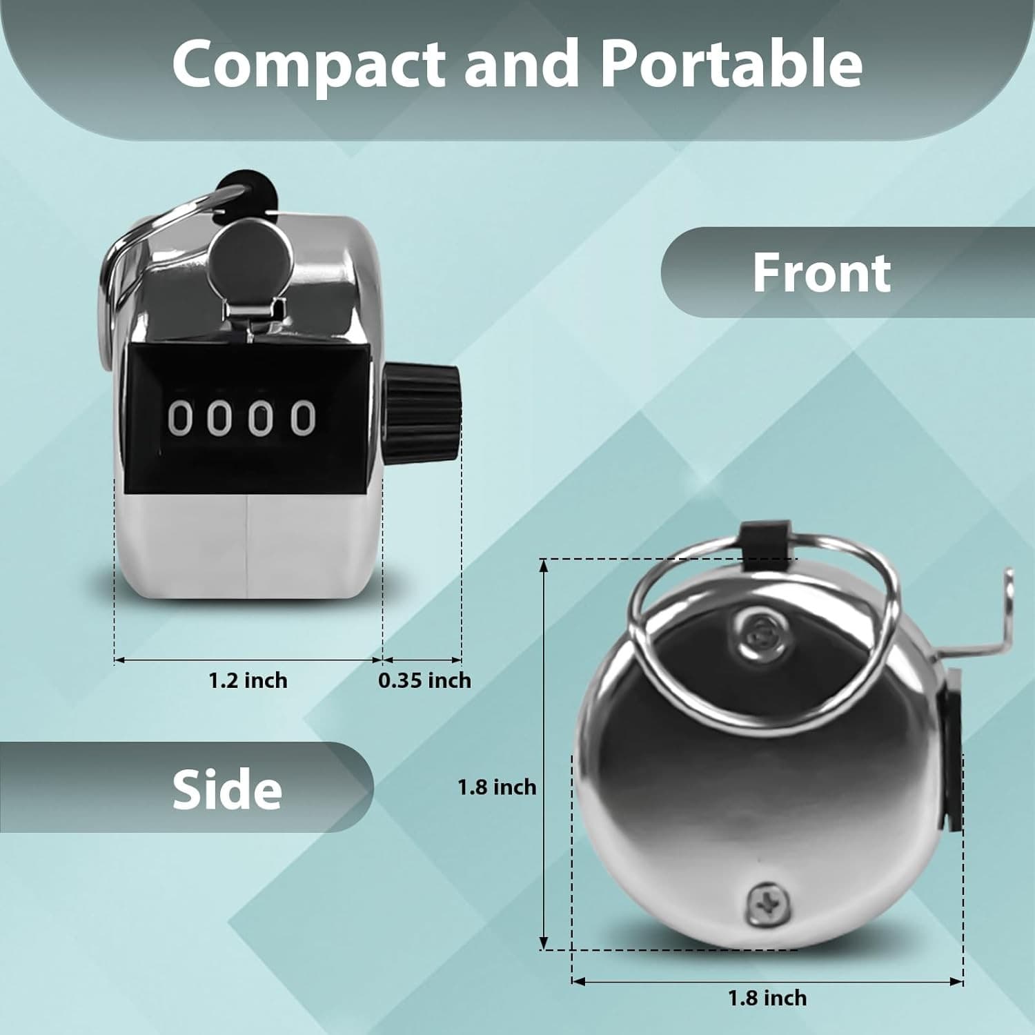 6 Pack Clicker Counter,Metal Hand Tally Counters with Black Silver  5